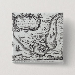 One of the earliest maps of the Magellan 2 Inch Square Button