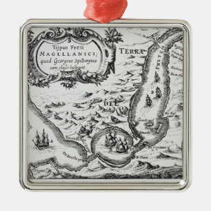One of the earliest maps of the Magellan Metal Ornament