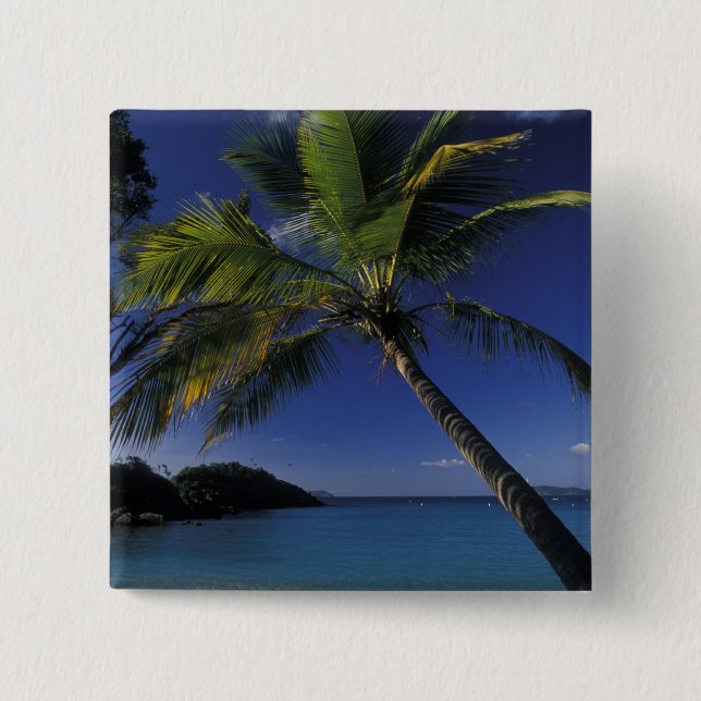 One of the World's Best beaches; Trunk Bay on 2 Inch Square Button (Front)