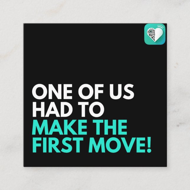 One of us had to do it square business card (Front)