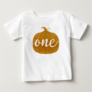 "One" One Year Old Baby new baby Golden pumpkin T-Shirt