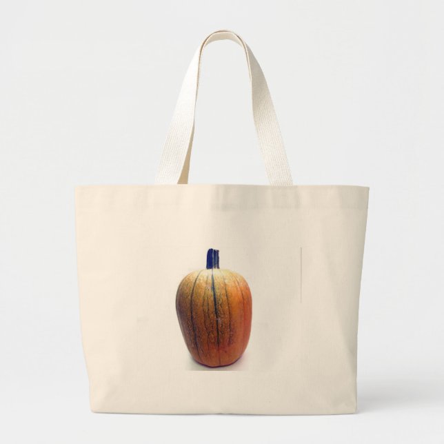 One Orange Pumpkin Large Tote Bag (Front)