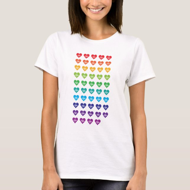 One Orlando One Pulse 49 Hearts Rainbow T-Shirt (Front)