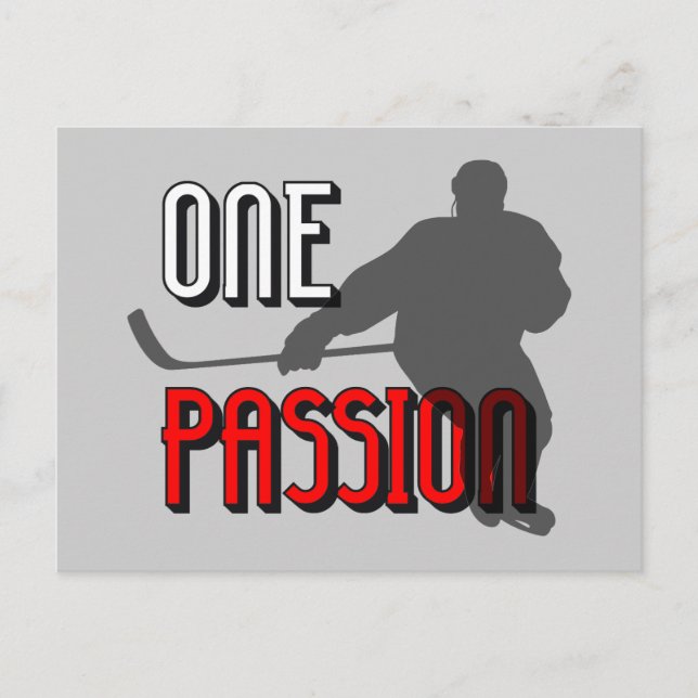 One passion hockey postcard (Front)