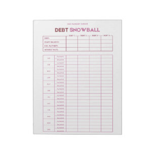 One Payment Closer   Debt Snowball Tracker Notepad