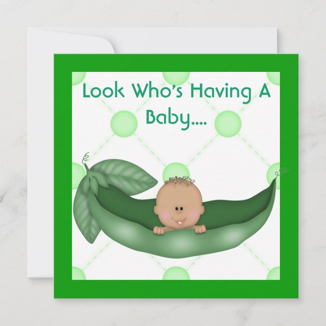 ONE PEA IN A POD BABY SHOWER INVITATIONS (Front)