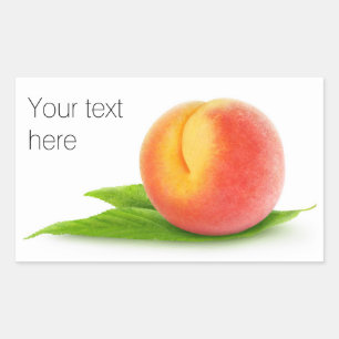 One peach on a leaf sticker