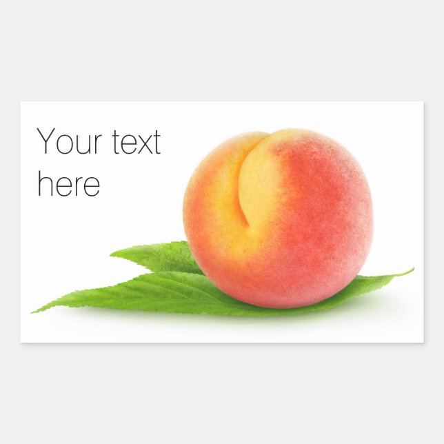 One peach on a leaf sticker (Front)