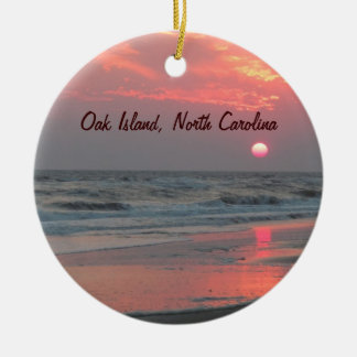 One Perfect Sunset - Oak Island, NC Ceramic Ornament