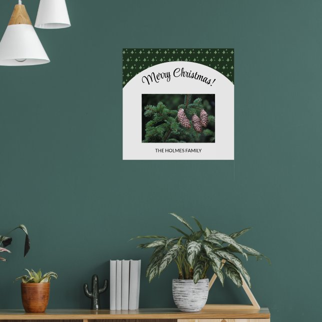 One Photo Christmas Family Poster (Living Room 1)