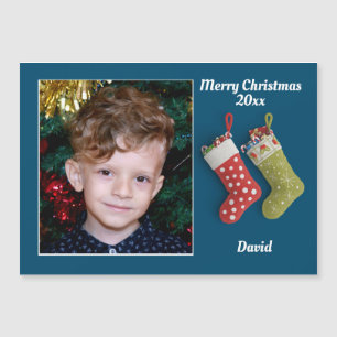 One Photo Christmas Stockings Editable