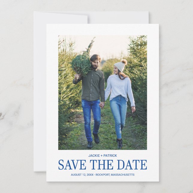 One Photo Modern Typography Wedding Save The Date (Front)