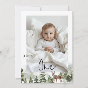 One Photo   My first year   Personalized  Invitation