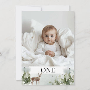One Photo   My first year   Personalized  Invitation