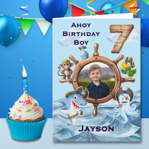 One Photo Pirate 7th Birthday Card