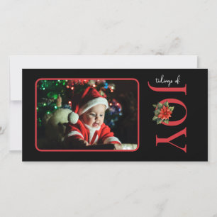 ONE PHOTO RED JOY / POINSETTIA HOLIDAY CARD