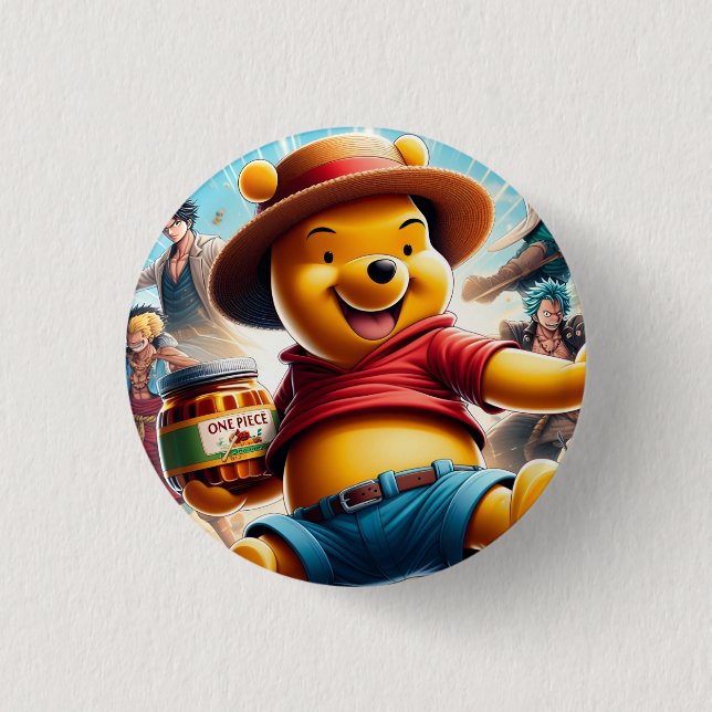 One Piece Winnie the Pooh 1 Inch Round Button (Front)