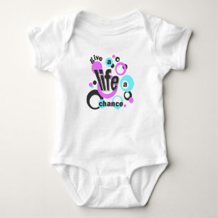One-piece with a bubbly design. baby bodysuit