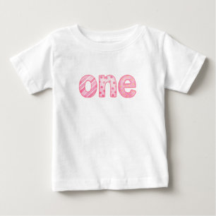 One Pink Pattern 1st Birthday Baby T-Shirt