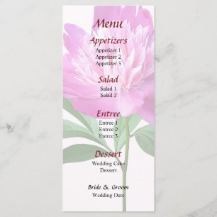 One Pink Peony Wedding Menu
