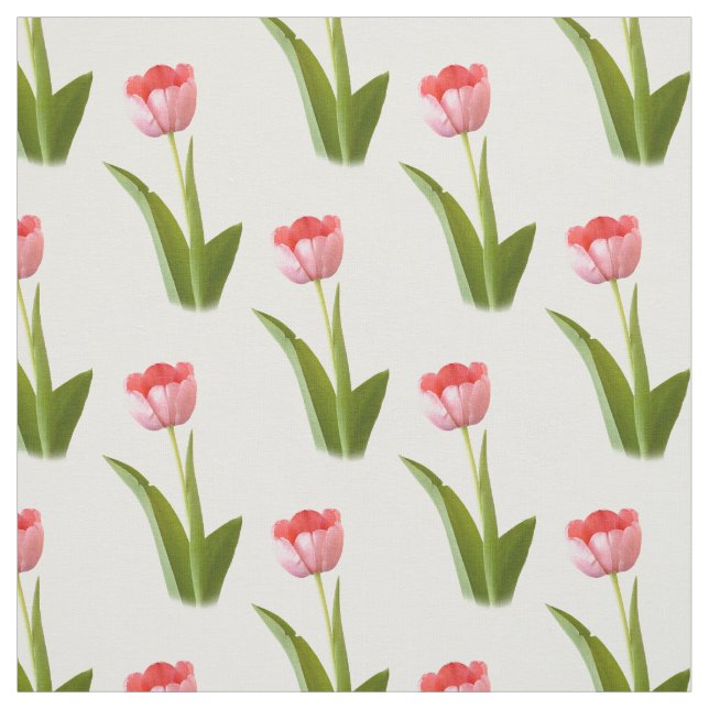 One Pink Tulip - Floral Photography Pattern Fabric (Swatch)