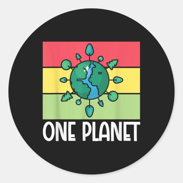 One Planet Environmental Protection Accessoires  Classic Round Sticker (Front)