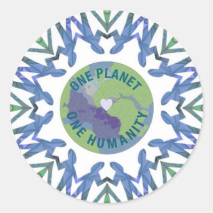 One Planet One Humanity Classic Round Sticker
