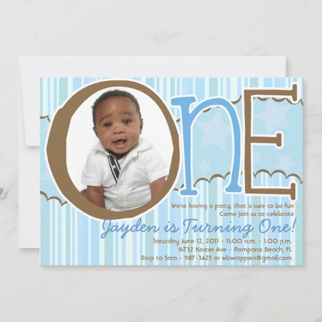 ONE - Premier invitation d'anniversaire pour les g (Devant)
