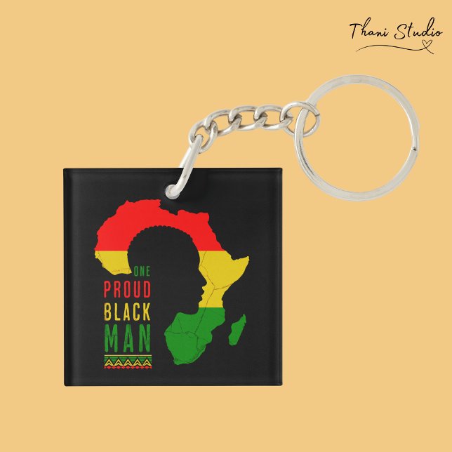 One Proud Black Man Black History Month Flag Keychain (Creator Uploaded)