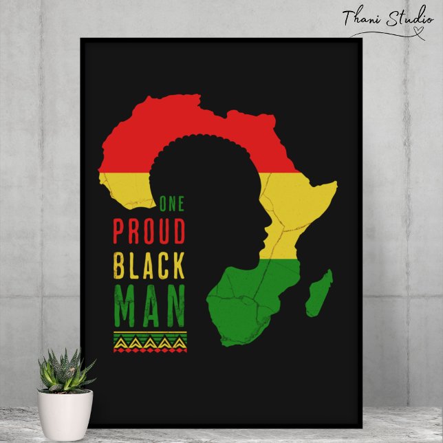 One Proud Black Man Black History Month Flag Poster (Creator Uploaded)