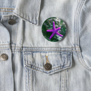 One Purple Starfish 2 Inch Round Button