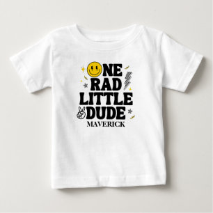 One Rad Little Dude Boy's Retro 1st Birthday Baby T-Shirt
