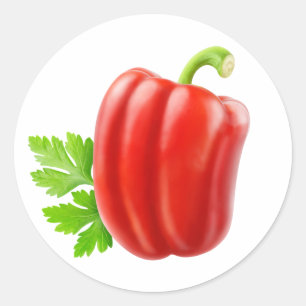 One red bell pepper classic round sticker