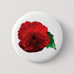 One Red Poppy 2 Inch Round Button