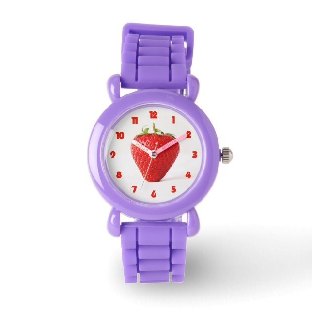 One Red Strawberry Fat Red Numbers waa Watch (Front)