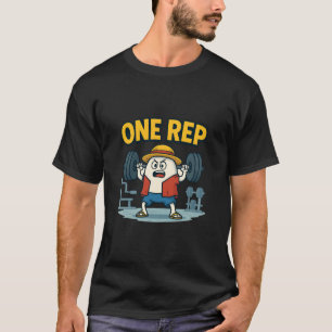 ONE REP Funny Gym Cartoon Egg Workout T-Shirt for 