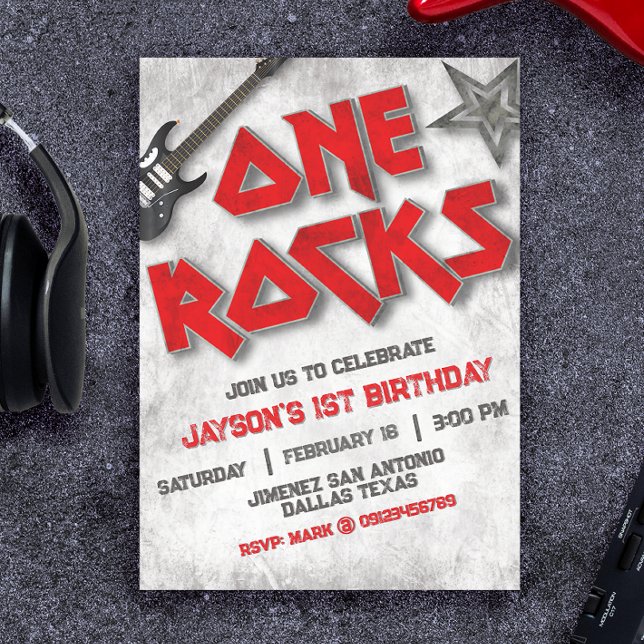 One Rocks - 1st Birthday  Invitation (Creator Uploaded)