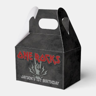 One Rocks - Boy 1st Birthday Favor Box