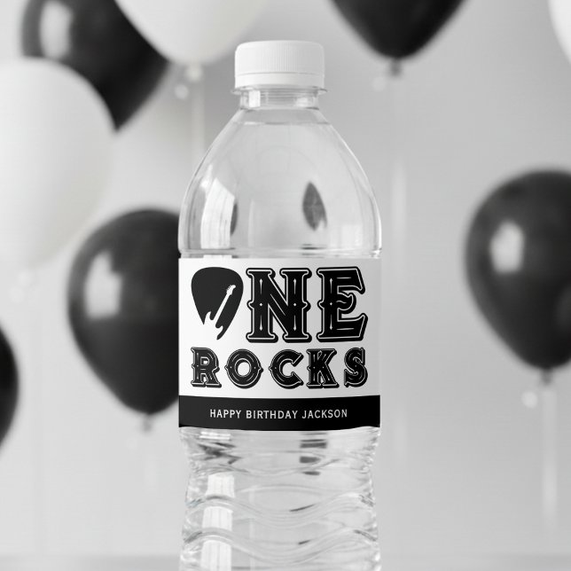 One Rocks Guitar Pick 1st Birthday Party Water Bottle Label (One Rocks Guitar Pick 1st Birthday Party Water Bottle Label
)