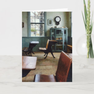 One Room Schoolhouse With Clock Card