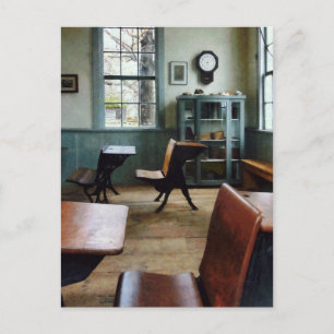 One Room Schoolhouse With Clock Postcard