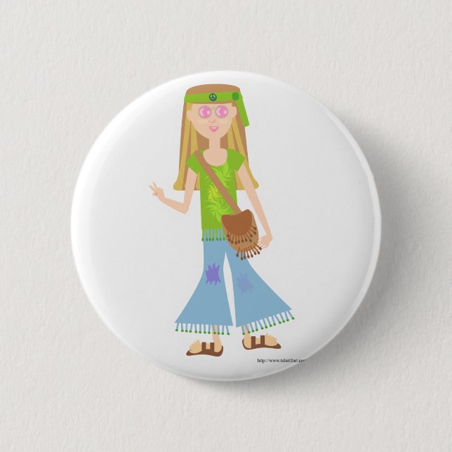 One Sassy Hippie Girl 2 Inch Round Button (Front)
