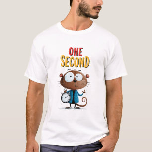 One Second Funny Monkey Office Humour Gift T-Shirt