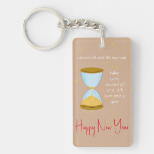 One Second Left for New Year Hourglass Keychain
