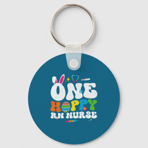 One Shirt Hoppy Rn Nurse Bunny Easter Keychain