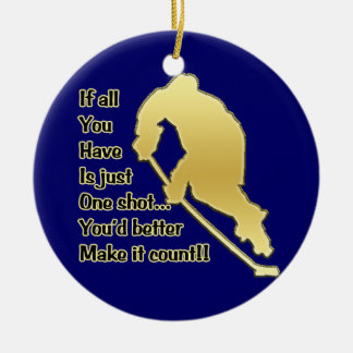 One Shot!! Hockey Tree Ornament