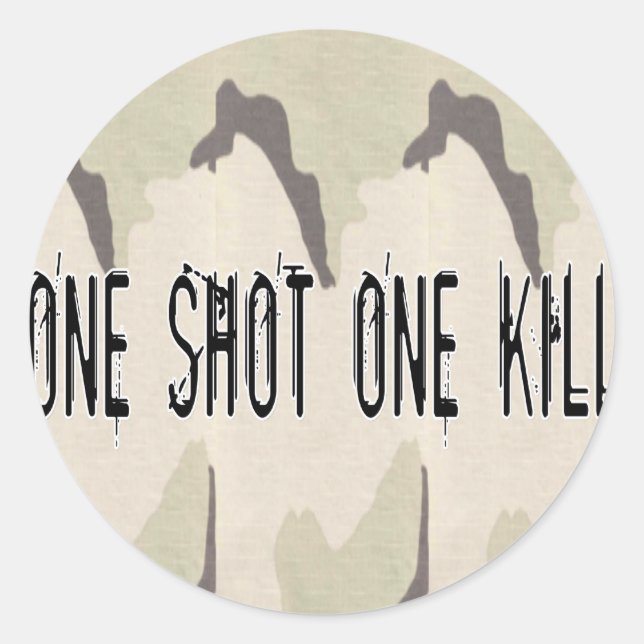 One Shot One Kill Classic Round Sticker (Front)