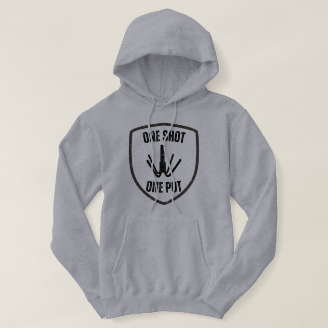 One Shot, One Pot Fishing Hoodie (Design Front)