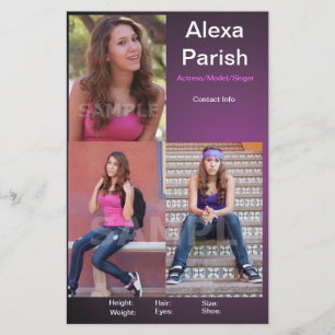 One-sided Headshot Comp Card Model/Actor Template