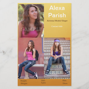 One-sided Headshot Comp Card Model/Actor Template